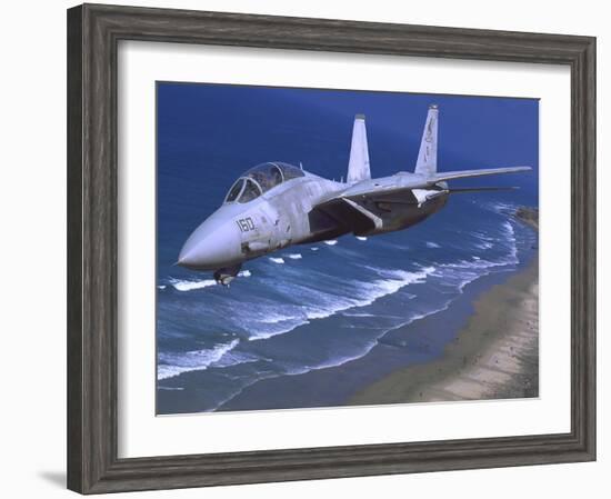 F-14 Tomcat Flying over San Diego, California-Stocktrek Images-Framed Photographic Print