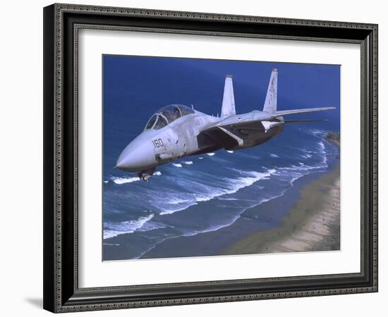 F-14 Tomcat Flying over San Diego, California-Stocktrek Images-Framed Photographic Print