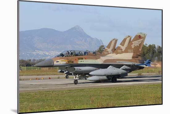 F-16B Netz Aircraft from the Israeli Air Force at Decimomannu Air Base, Italy-Stocktrek Images-Mounted Photographic Print