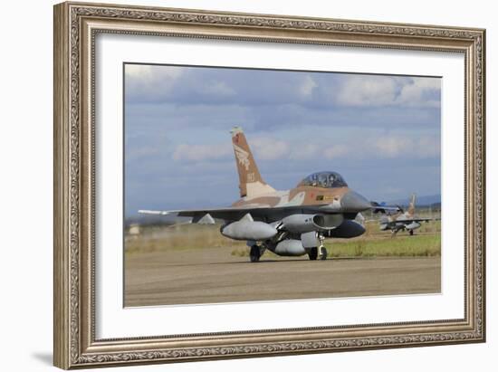 F-16B Netz from the Israeli Air Force at Decimomannu Air Base, Italy-Stocktrek Images-Framed Photographic Print