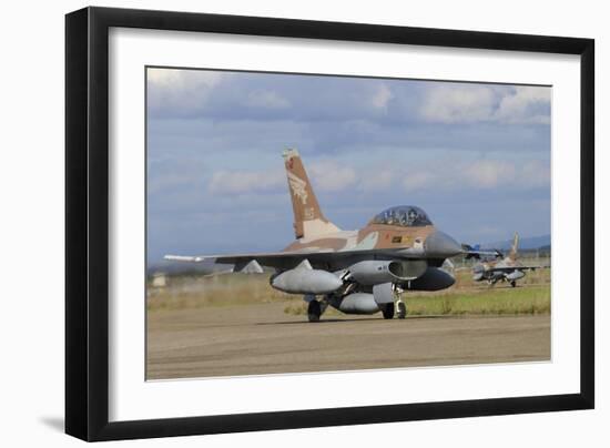 F-16B Netz from the Israeli Air Force at Decimomannu Air Base, Italy-Stocktrek Images-Framed Photographic Print