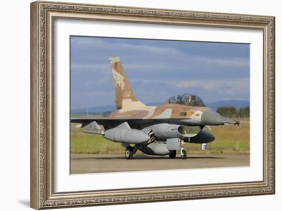 F-16B Netz from the Israeli Air Force at Decimomannu Air Base, Italy-Stocktrek Images-Framed Photographic Print