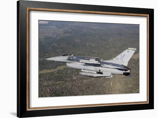 F-16C Fighting Falcon During a Sortie over Arizona-null-Framed Photographic Print