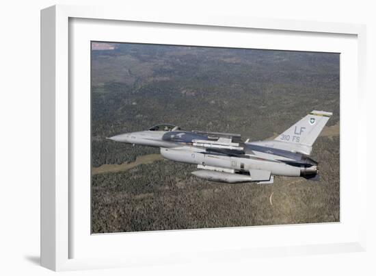 F-16C Fighting Falcon During a Sortie over Arizona-null-Framed Photographic Print