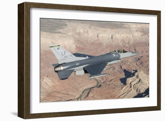 F-16C Fighting Falcon Flying over the Grand Canyon, Arizona-null-Framed Photographic Print