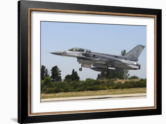 F-16D Falcon from the Republic of Singapore Air Force Landing-Stocktrek Images-Framed Photographic Print