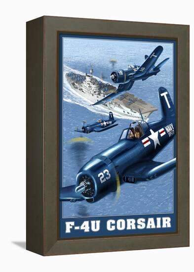 F-4U Corsair-Lantern Press-Framed Stretched Canvas