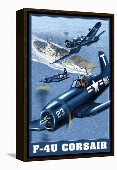 F-4U Corsair-Lantern Press-Framed Stretched Canvas