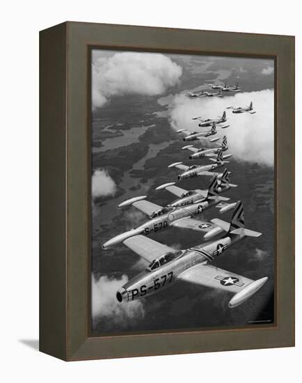 F-84 Jet Planes Flying-Ralph Morse-Framed Premier Image Canvas