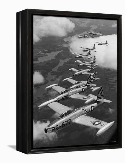 F-84 Jet Planes Flying-Ralph Morse-Framed Premier Image Canvas