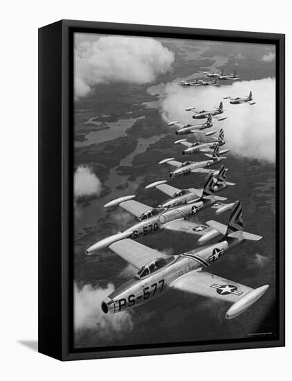 F-84 Jet Planes Flying-Ralph Morse-Framed Premier Image Canvas