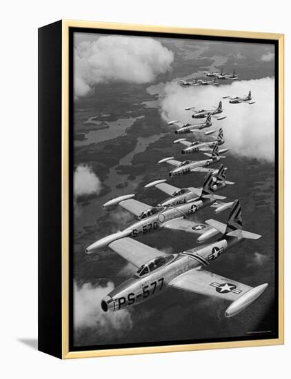 F-84 Jet Planes Flying-Ralph Morse-Framed Premier Image Canvas