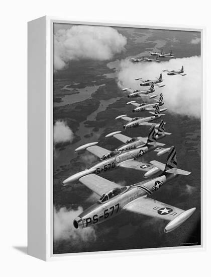 F-84 Jet Planes Flying-Ralph Morse-Framed Premier Image Canvas