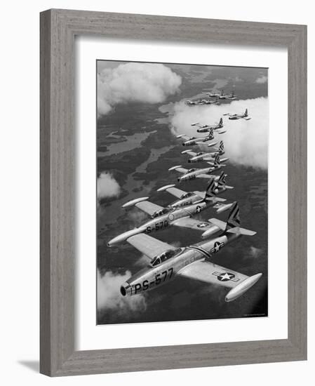 F-84 Jet Planes Flying-Ralph Morse-Framed Photographic Print