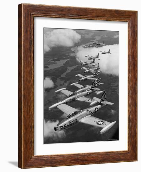 F-84 Jet Planes Flying-Ralph Morse-Framed Photographic Print