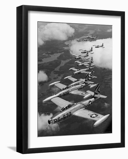 F-84 Jet Planes Flying-Ralph Morse-Framed Photographic Print