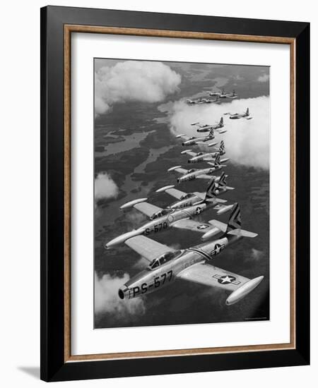 F-84 Jet Planes Flying-Ralph Morse-Framed Photographic Print