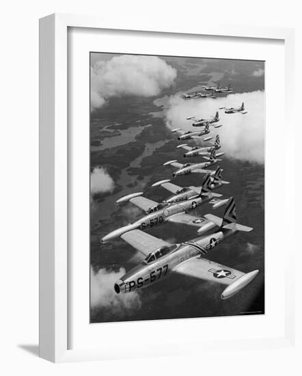 F-84 Jet Planes Flying-Ralph Morse-Framed Photographic Print