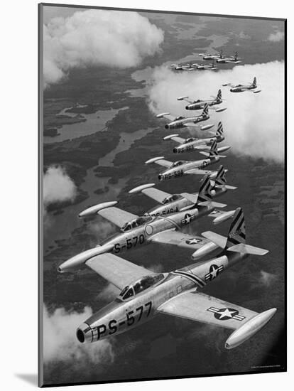 F-84 Jet Planes Flying-Ralph Morse-Mounted Photographic Print