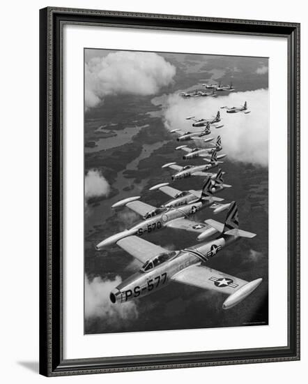 F-84 Jet Planes Flying-Ralph Morse-Framed Photographic Print