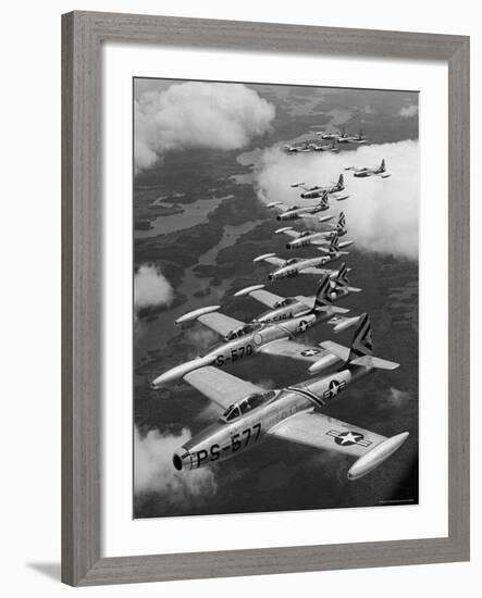 F-84 Jet Planes Flying-Ralph Morse-Framed Photographic Print