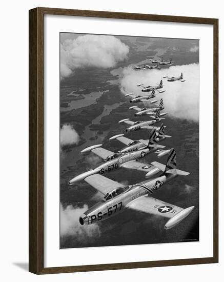 F-84 Jet Planes Flying-Ralph Morse-Framed Photographic Print