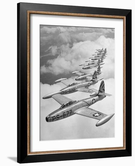 F-84 Jet Planes Flying-Ralph Morse-Framed Photographic Print