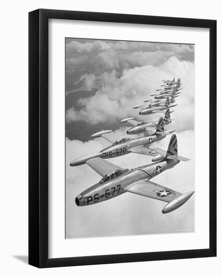 F-84 Jet Planes Flying-Ralph Morse-Framed Photographic Print