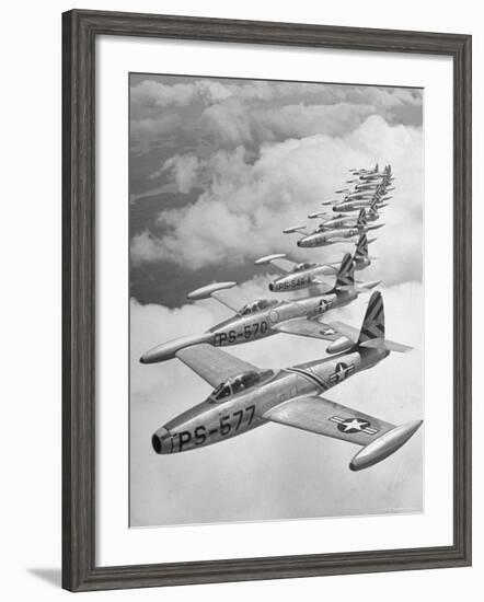 F-84 Jet Planes Flying-Ralph Morse-Framed Photographic Print