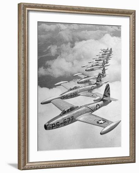 F-84 Jet Planes Flying-Ralph Morse-Framed Photographic Print