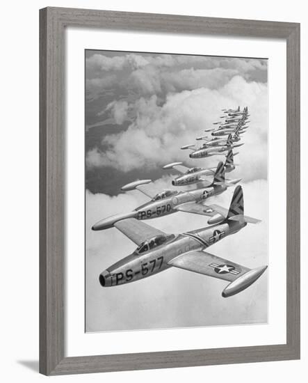 F-84 Jet Planes Flying-Ralph Morse-Framed Photographic Print