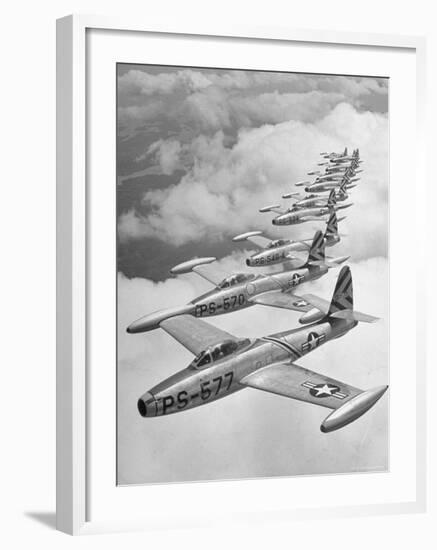 F-84 Jet Planes Flying-Ralph Morse-Framed Photographic Print