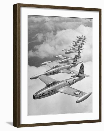 F-84 Jet Planes Flying-Ralph Morse-Framed Photographic Print