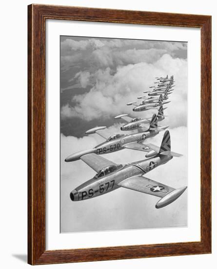 F-84 Jet Planes Flying-Ralph Morse-Framed Photographic Print