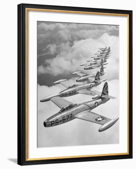 F-84 Jet Planes Flying-Ralph Morse-Framed Photographic Print