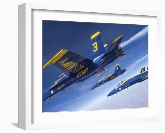 F/A-18 Hornets of the Blue Angels Fly in Formation Over Colorado-Stocktrek Images-Framed Photographic Print