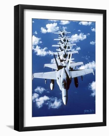 F/A-18C Hornet Aircraft Fly in Formation During Operation Desert Shield-Stocktrek Images-Framed Photographic Print