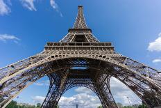 The Eiffel Tower and Montparnasse Tower over Blue Sky-F C G-Framed Premier Image Canvas