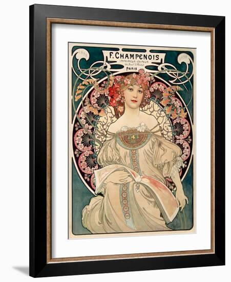 F. Champenois imprimeur Editeur-Alphonse Mucha-Framed Art Print