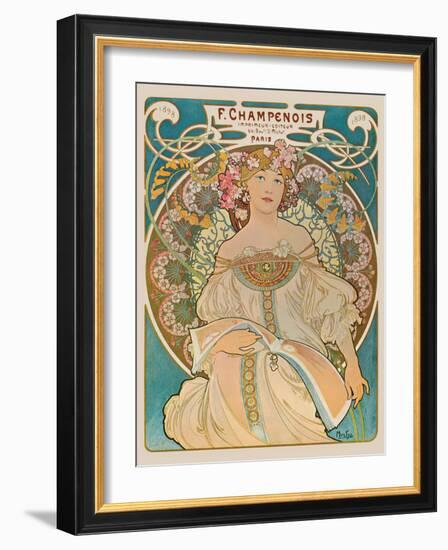 F. Champenois - Printer Publisher (Imprimeur-Éditeur) - Vintage Art Nouveau Poster, 1898-Alphonse Mucha-Framed Art Print