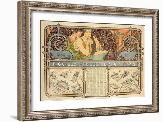 F. Guillot Pelletier Calendar, 1897-Alphonse Mucha-Framed Giclee Print