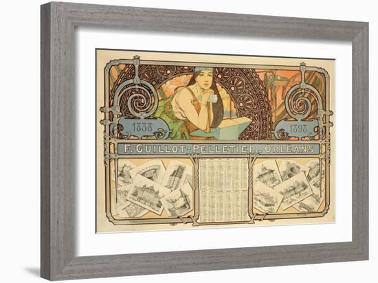 F. Guillot Pelletier Calendar, 1897-Alphonse Mucha-Framed Giclee Print