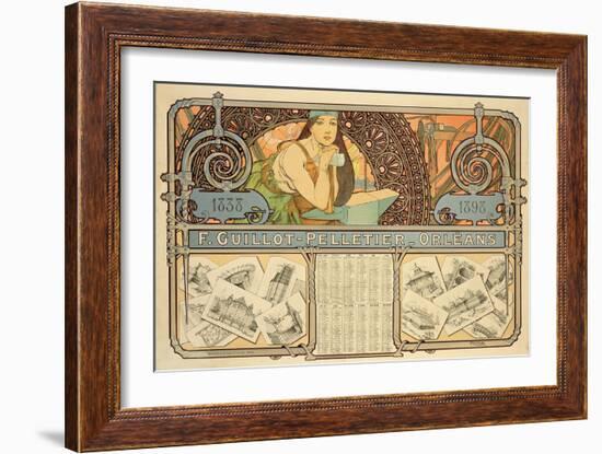 F. Guillot Pelletier Calendar, 1897-Alphonse Mucha-Framed Giclee Print