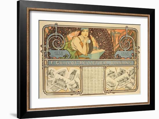 F. Guillot Pelletier Calendar, 1897-Alphonse Mucha-Framed Giclee Print