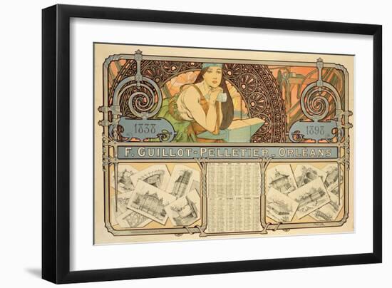 F. Guillot Pelletier Calendar, 1897-Alphonse Mucha-Framed Giclee Print