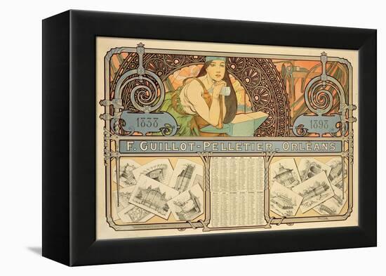 F. Guillot Pelletier Calendar, 1897-Alphonse Mucha-Framed Premier Image Canvas