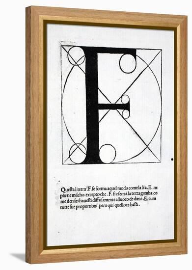 F, Illustration from 'Divina Proportione' by Luca Pacioli (C.1445-1517), Originally Pub. Venice,…-Leonardo da Vinci-Framed Premier Image Canvas