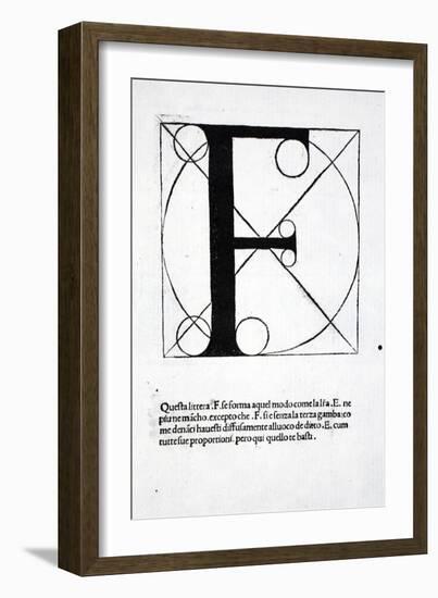 F, Illustration from 'Divina Proportione' by Luca Pacioli (C.1445-1517), Originally Pub. Venice,…-Leonardo da Vinci-Framed Giclee Print