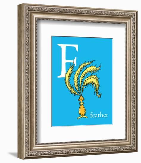 F is for Feather (blue)-Theodor (Dr. Seuss) Geisel-Framed Art Print