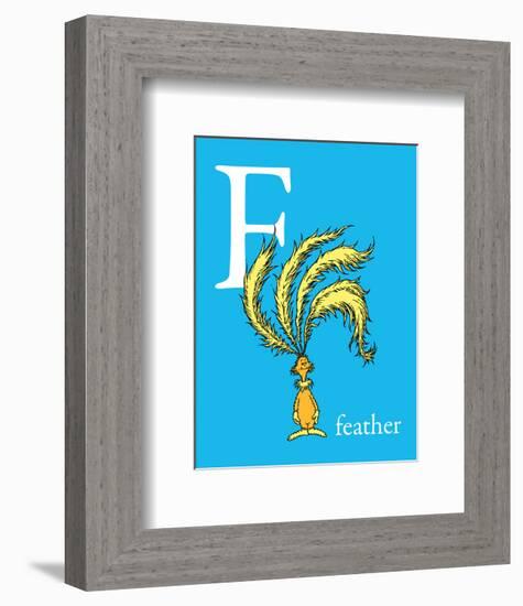 F is for Feather (blue)-Theodor (Dr. Seuss) Geisel-Framed Art Print